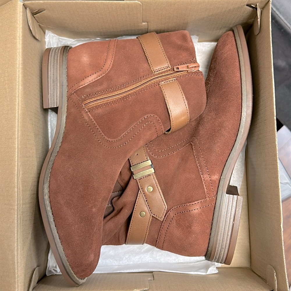 Clarks Camron Strap Mahogany Boots